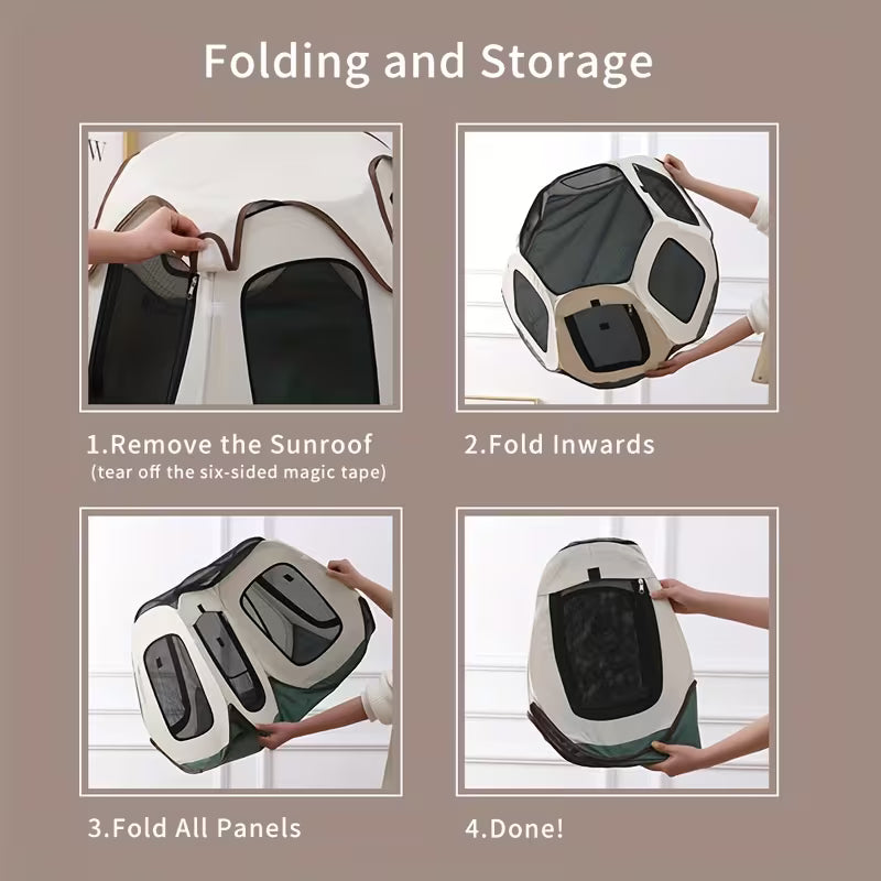 Large HexagonalcCat Playpen Tent