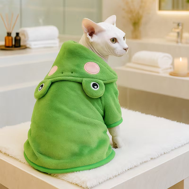Adorable Green Frog Cat Bathrobe