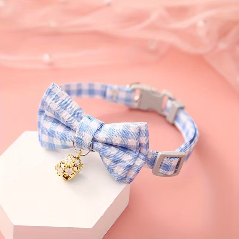 Nylon Pet Collar with Bell & Bow Tie