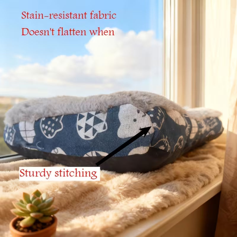 Ultra-Soft Pet Mattress – Blue Paw Print Non-Slip Indoor Mat