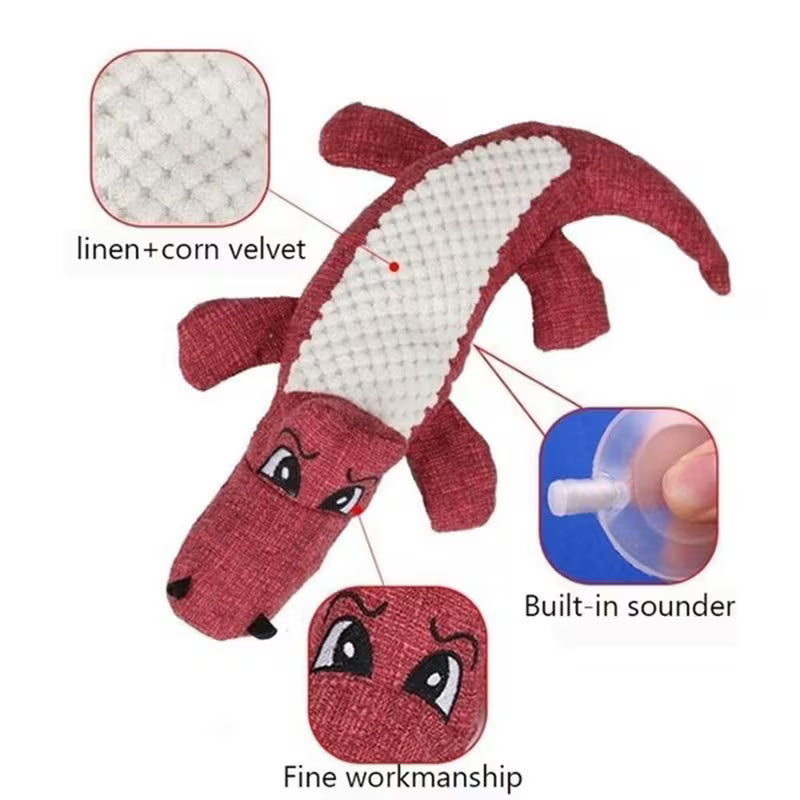 Crocodile Plush Squeaky Dog Toy