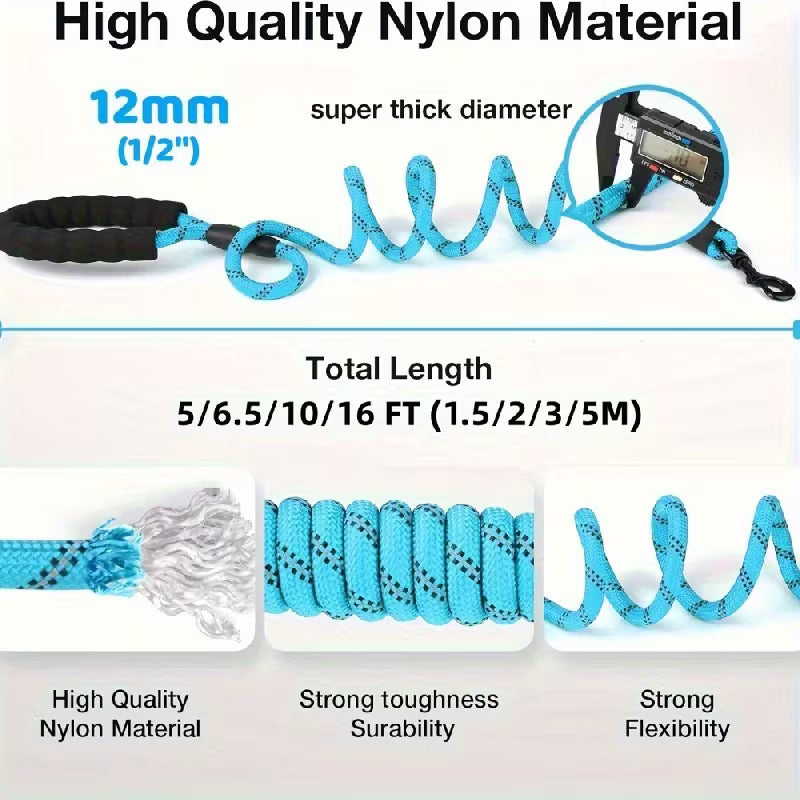 Reflective Heavy-Duty Nylon Dog Leash