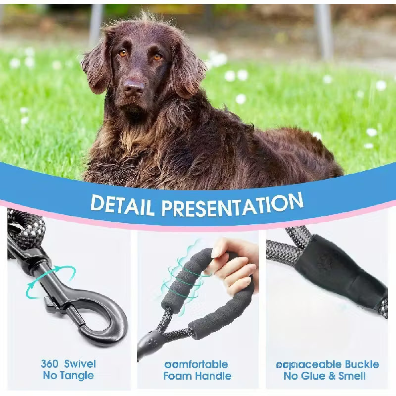 Reflective Heavy-Duty Nylon Dog Leash