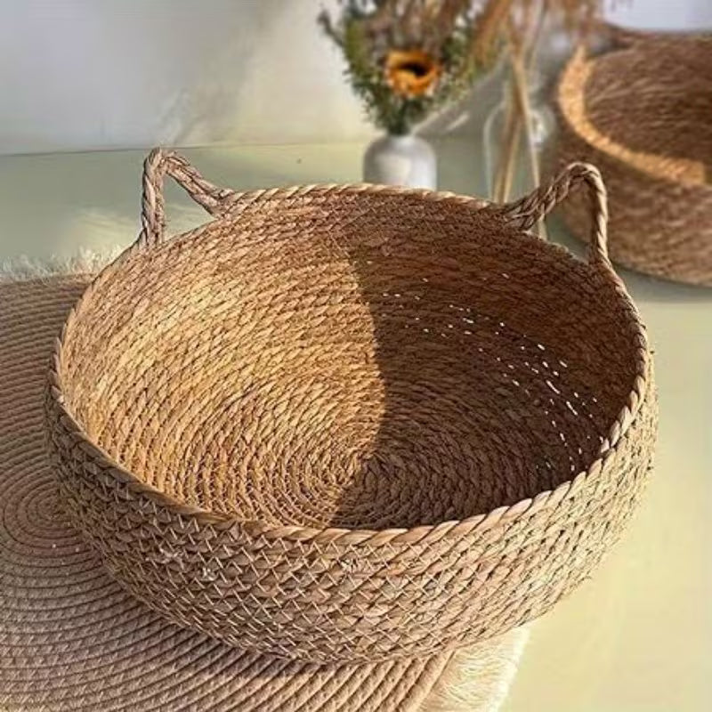 Woven Cat Bed with Pillow – All-Season Washable Pet Basket