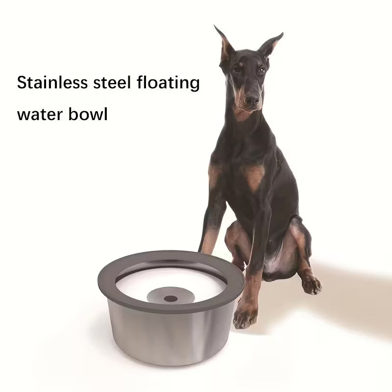 Anti-Spill Floating Stainless Steel Dog Water Bowl
