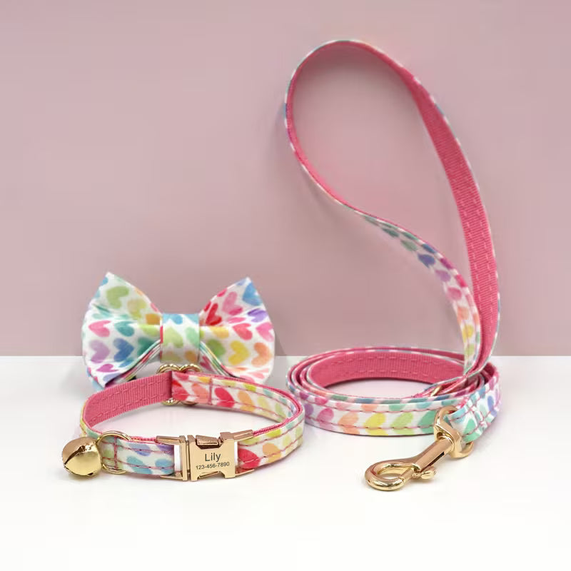 Cat Collar with Leash & Bow Tie