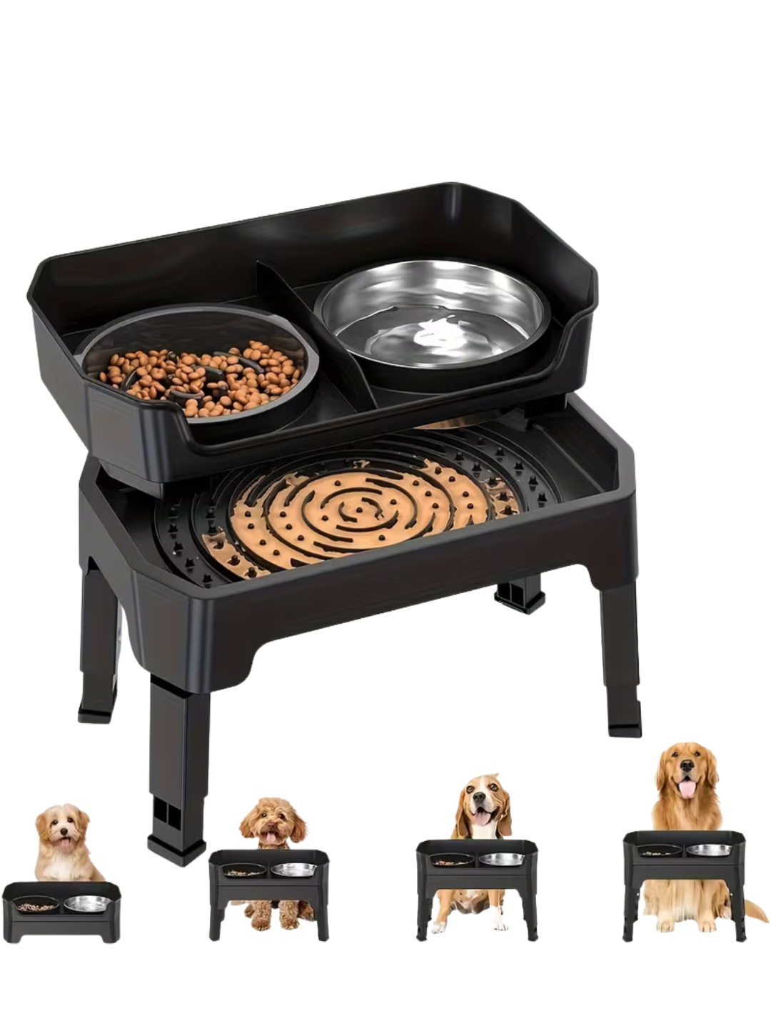 4-in-1 Elevated Dog Bowl Set