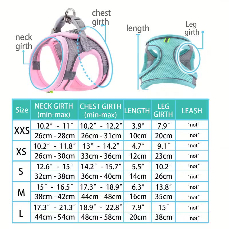 Soft Breathable Mesh Cat Harness