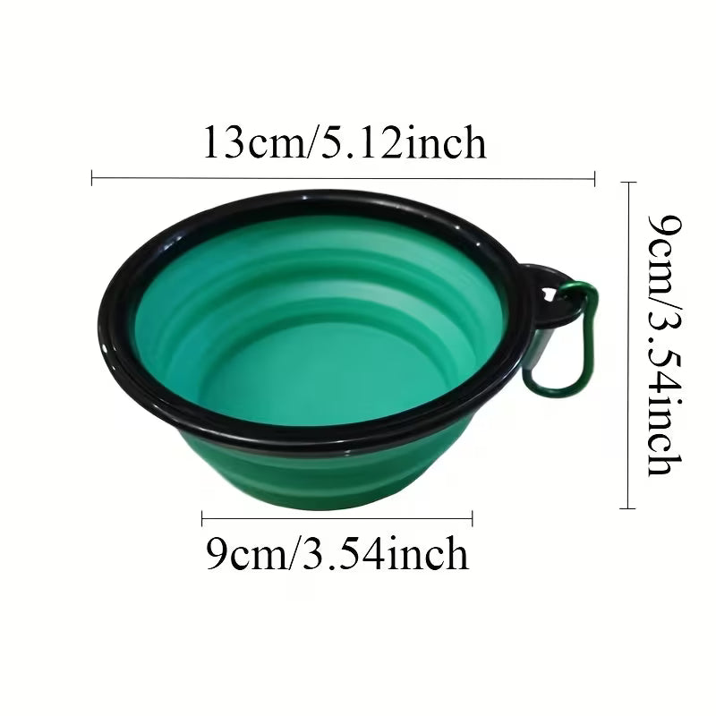 Portable Foldable Dog Bowl with Lid