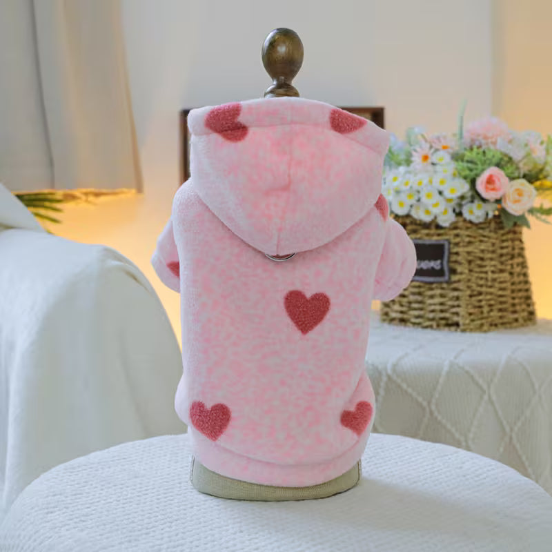 Cute Heart Hooded Sweatshirt for Cats