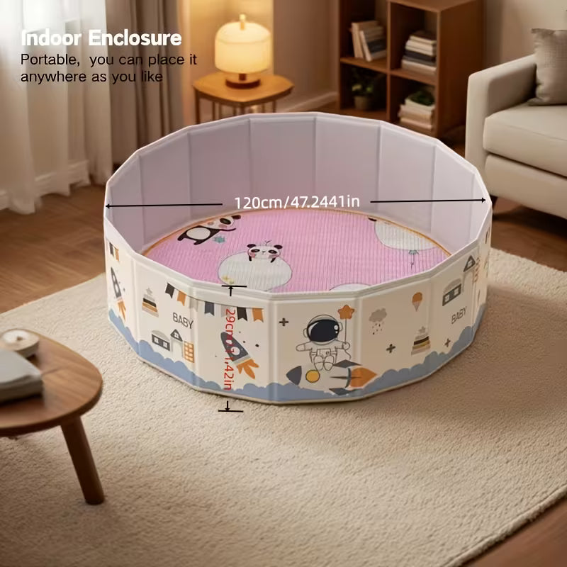 Foldable Space-Themed Cat Playpen