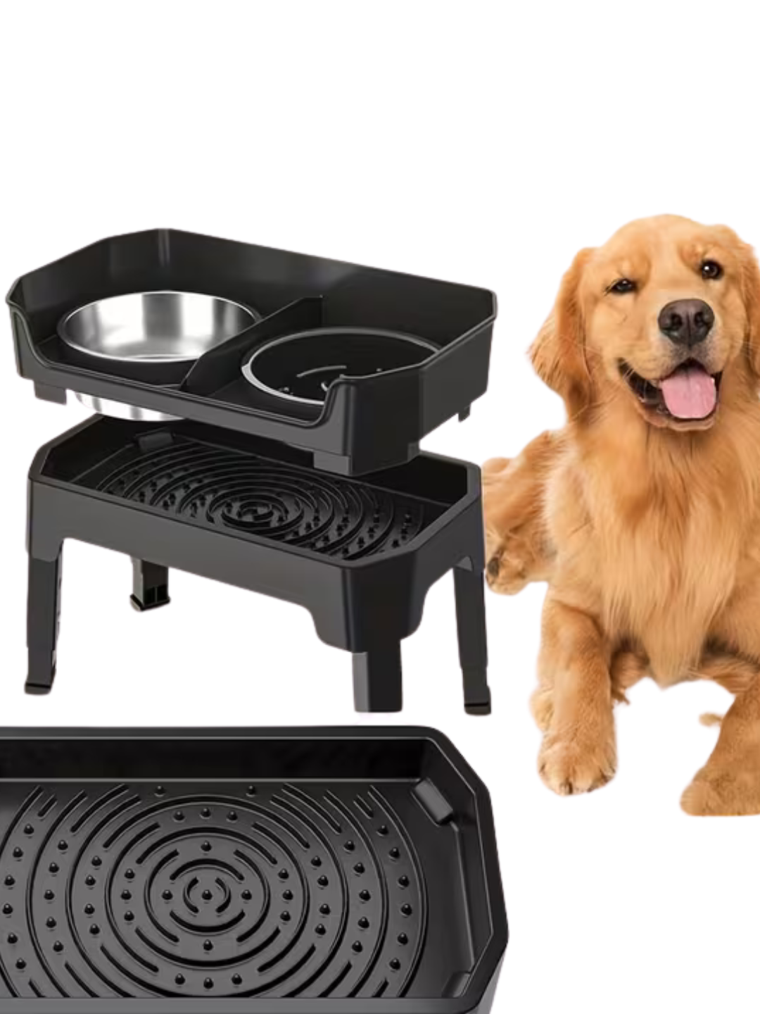 4-in-1 Elevated Dog Bowl Set