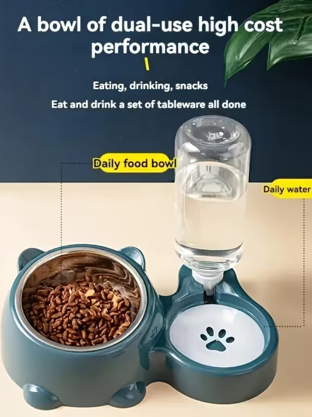 2-in-1 automatic pet feeder and water dispenser