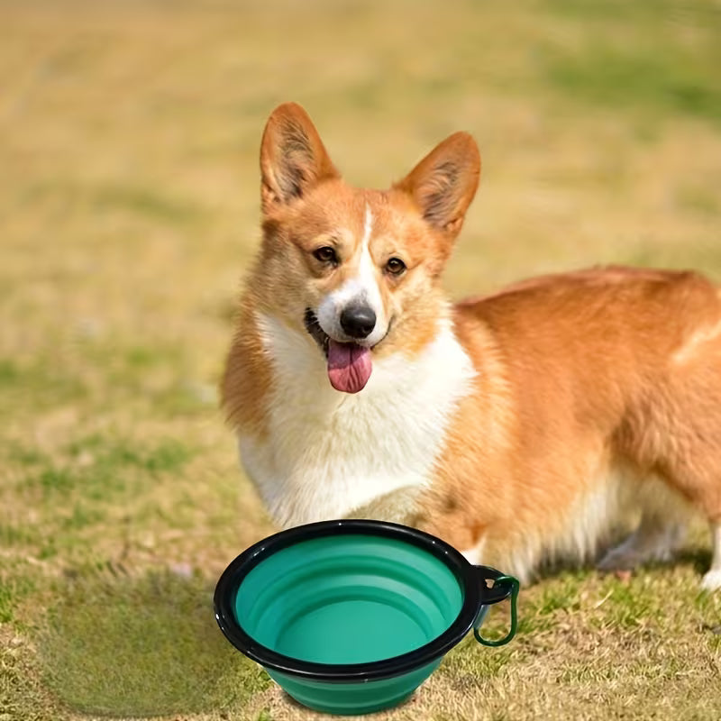Portable Foldable Dog Bowl with Lid