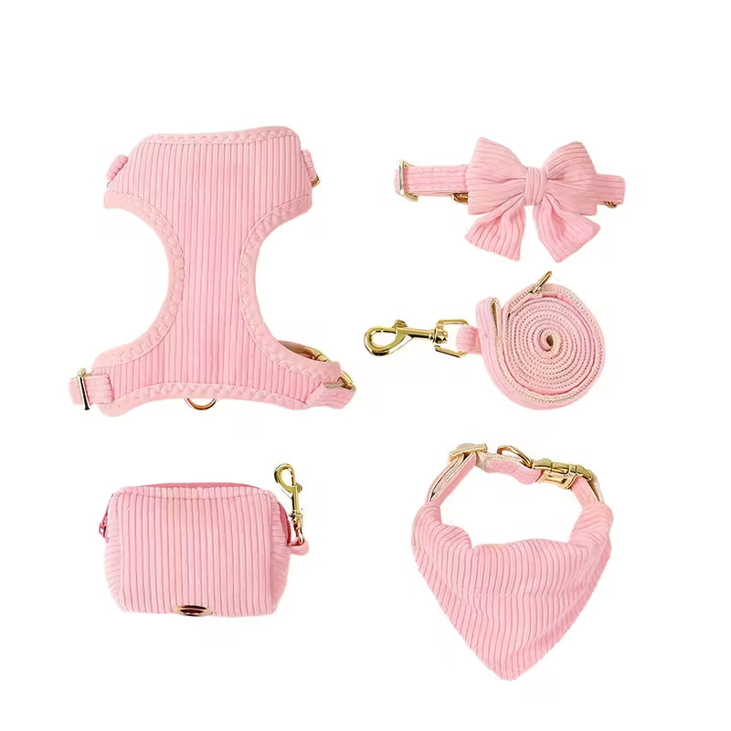 Cat Bow Collar Harness Set with Leash