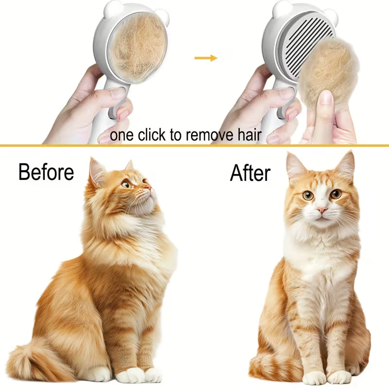 Anti-Static Self-Cleaning Steam Pet Hair Removal Brush