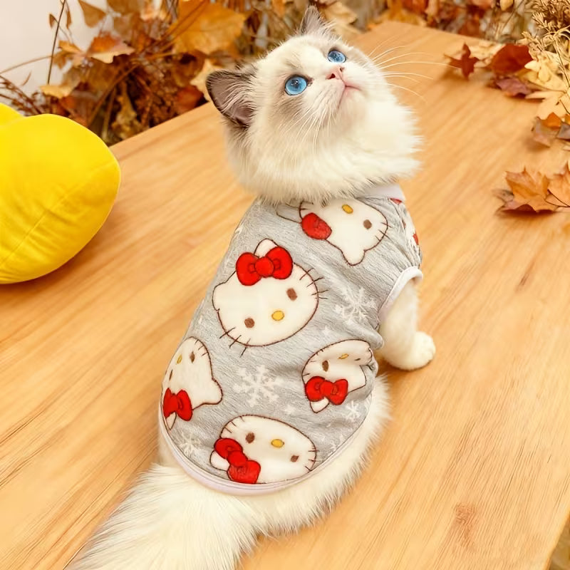 Cute Hello Kitty Plush-Lined Pet Vest