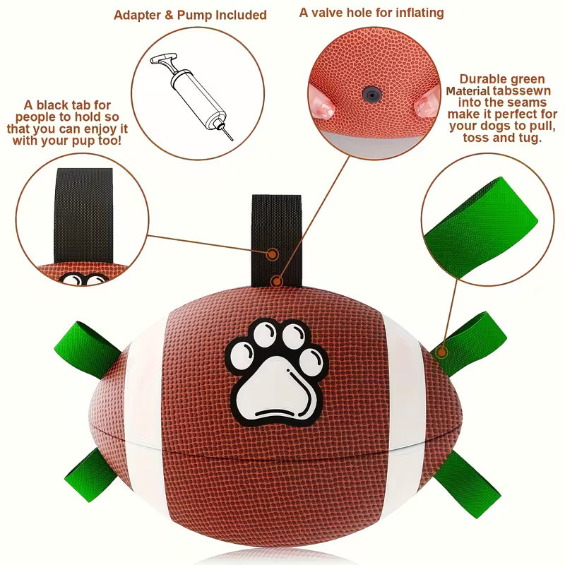 Inflatable Rubber Dog Football with Pump