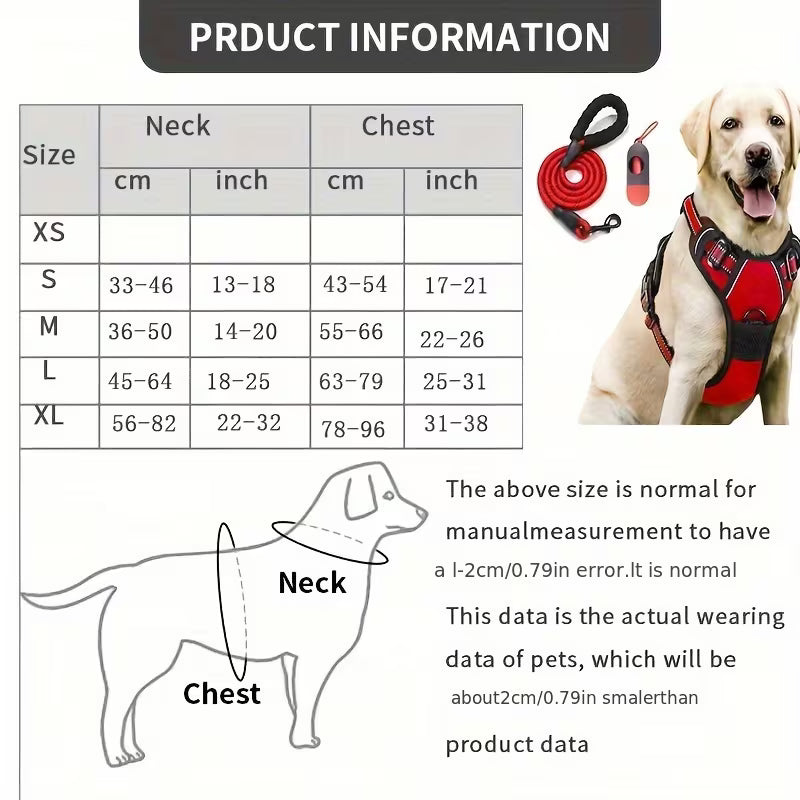3pcs Anti-Escape Dog Harness Set