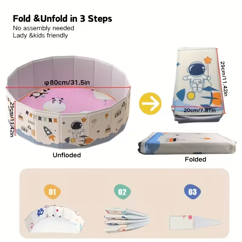 Foldable Space-Themed Cat Playpen