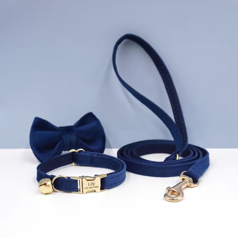 Cat Collar with Leash & Bow Tie
