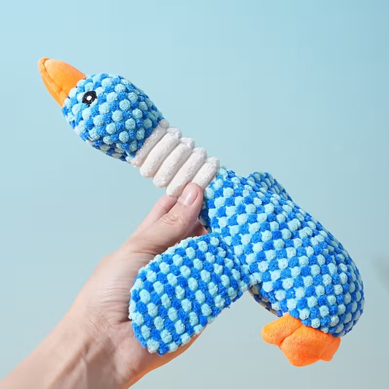 Plush Goose-Shaped Dog Toy