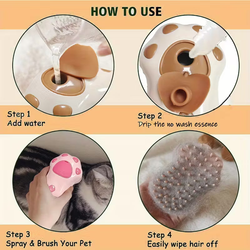 Pet Hair Removal & Massage Steam Brush