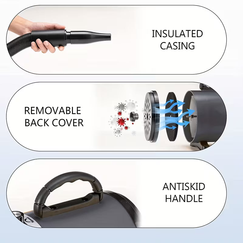 High-Power Low-Noise Dog Hair Dryer