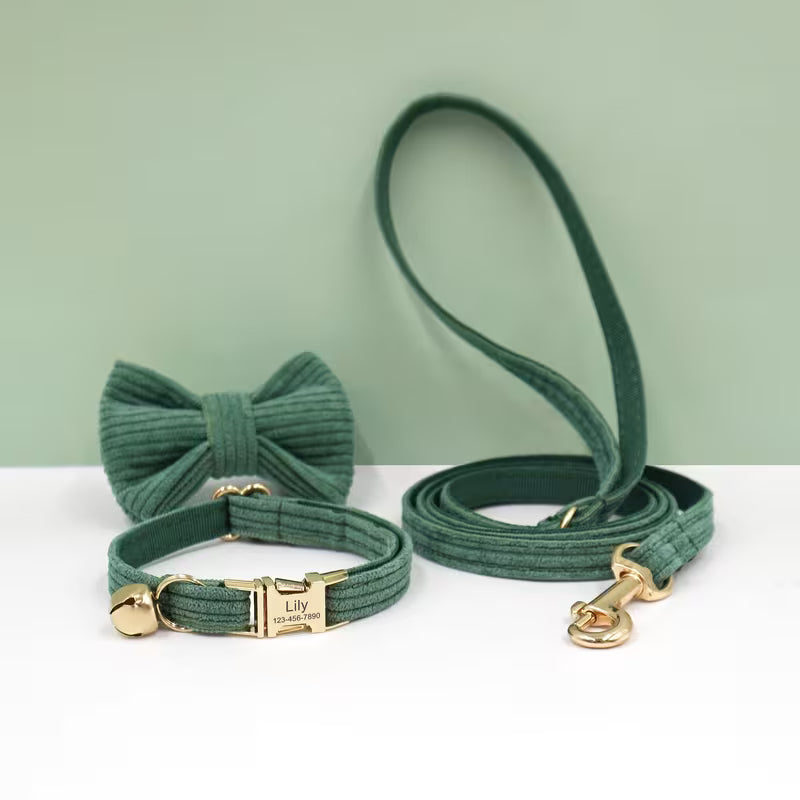 Cat Collar with Leash & Bow Tie