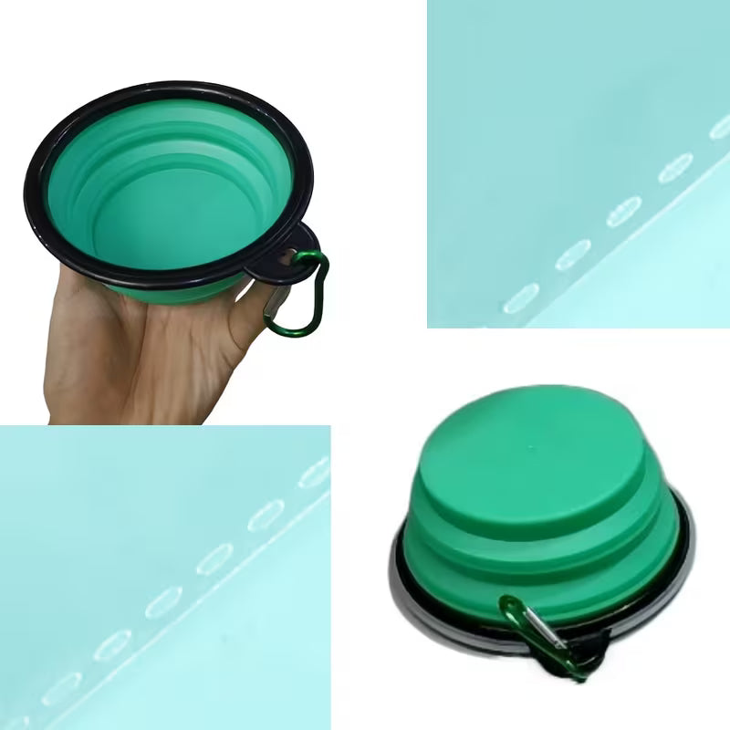 Portable Foldable Dog Bowl with Lid