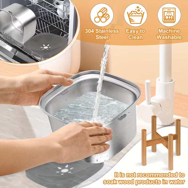 Elevated Stainless Steel Slow Water Dog Bowl