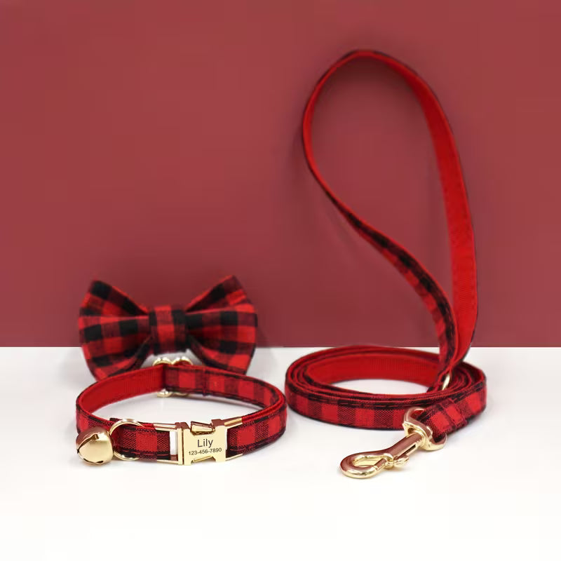 Cat Collar with Leash & Bow Tie