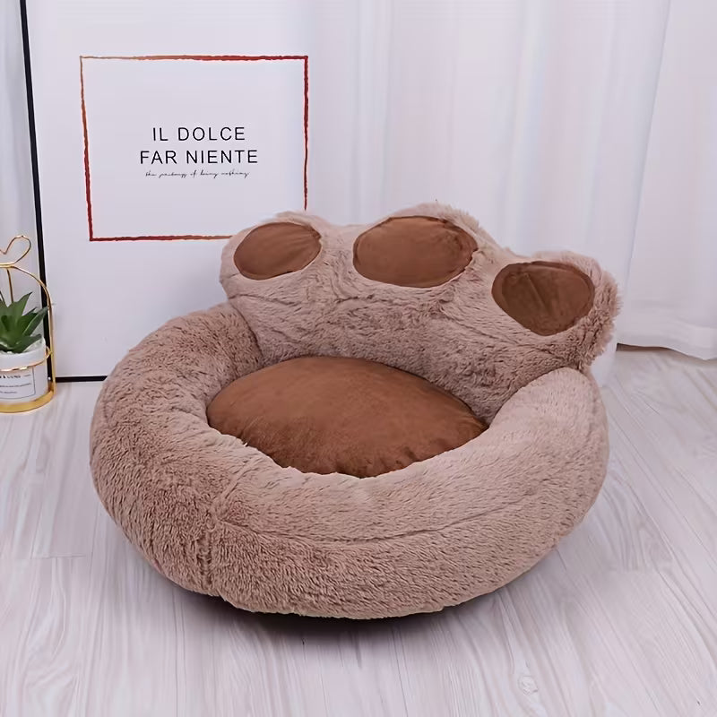 Cat Bed Set – Washable Thickened Bear Paw Bed with Blanket