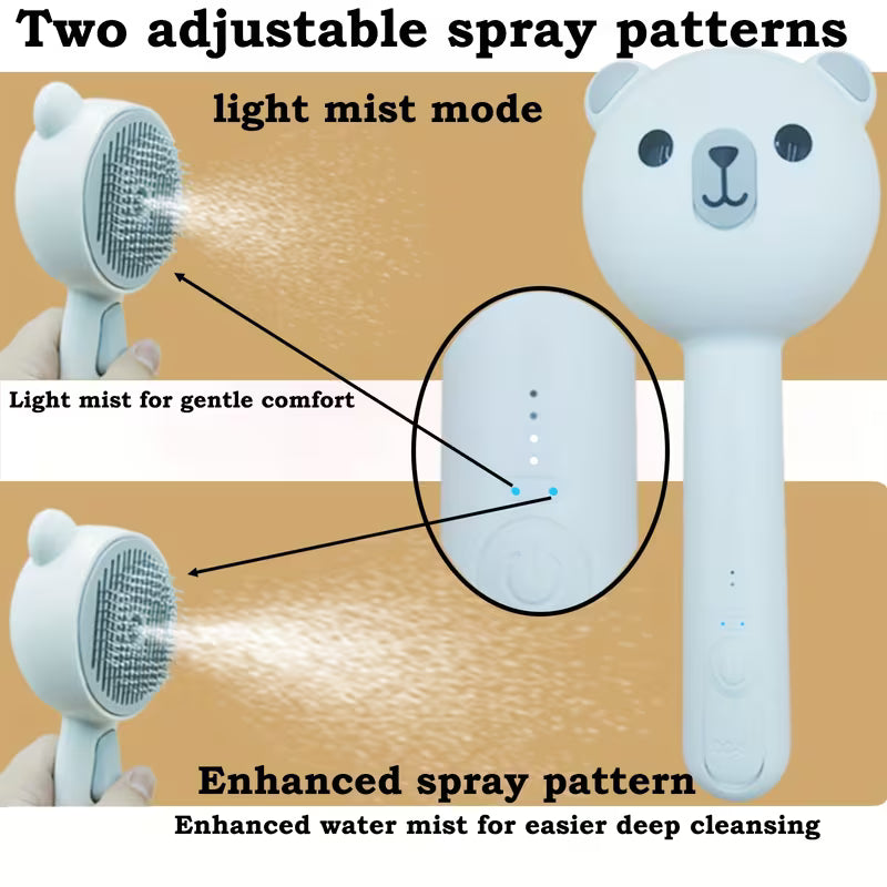 Anti-Static Self-Cleaning Steam Pet Hair Removal Brush