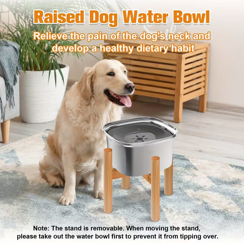 Elevated Stainless Steel Slow Water Dog Bowl