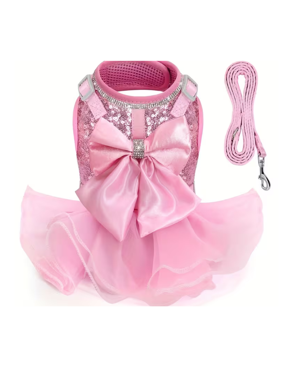 Pet Harness and Leash Set with Bold Bowtie