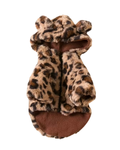 Leopard Print Hooded Plush Pet Jacket – Cozy & Zippered