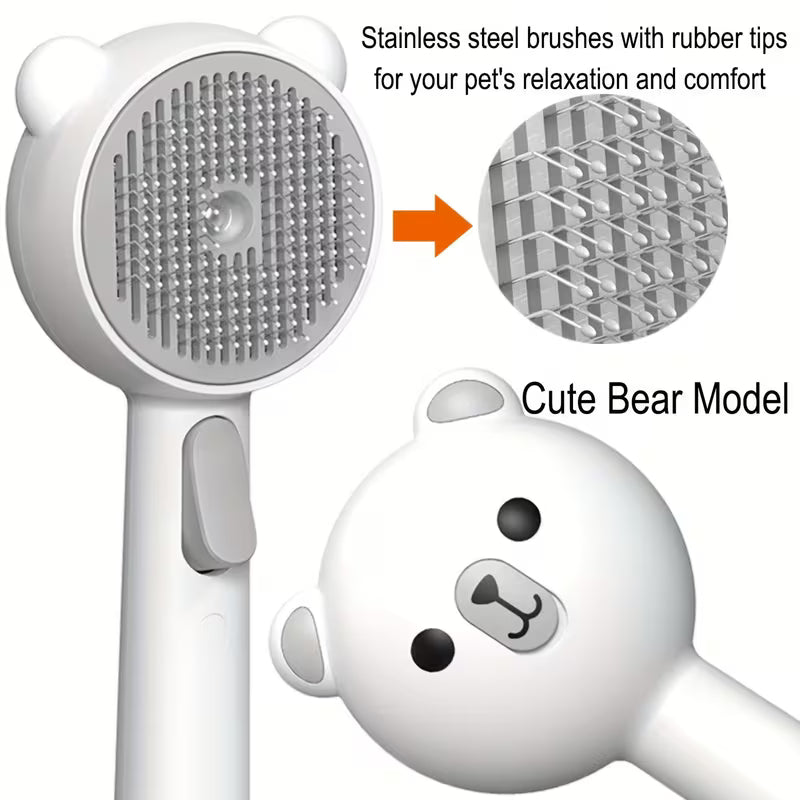 Anti-Static Self-Cleaning Steam Pet Hair Removal Brush