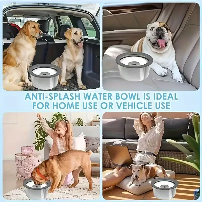 Anti-Spill Floating Stainless Steel Dog Water Bowl