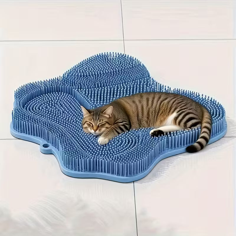 Compact Rubber Cat Massage Brush