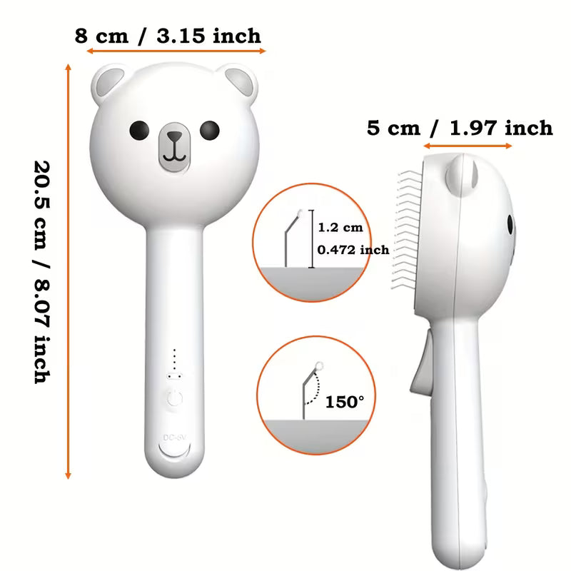 Anti-Static Self-Cleaning Steam Pet Hair Removal Brush