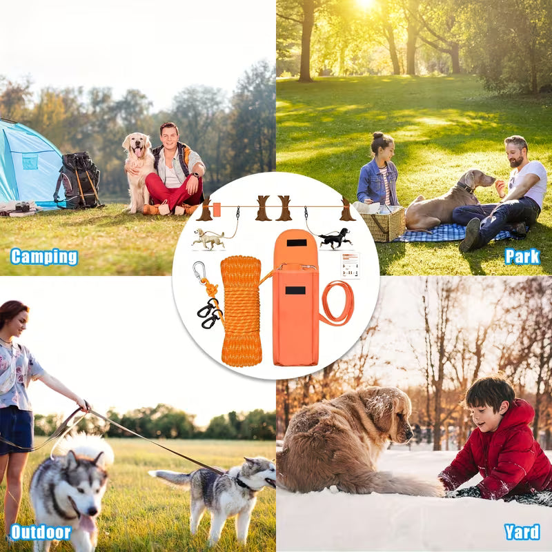 100-Foot Portable Dual Dog Leash