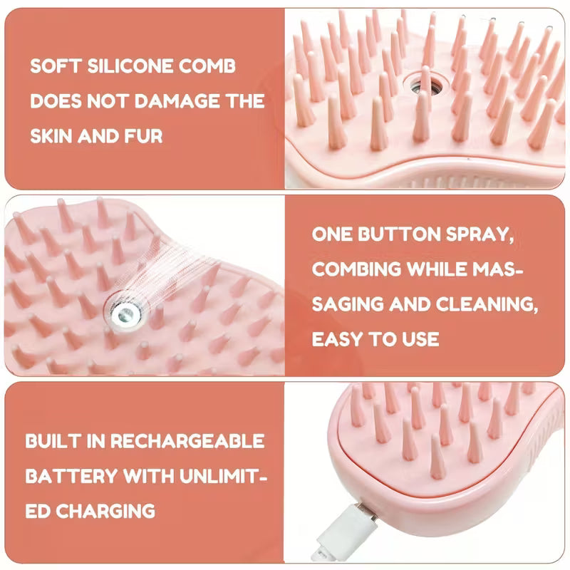 Pet Hair Removal & Massage Steam Brush