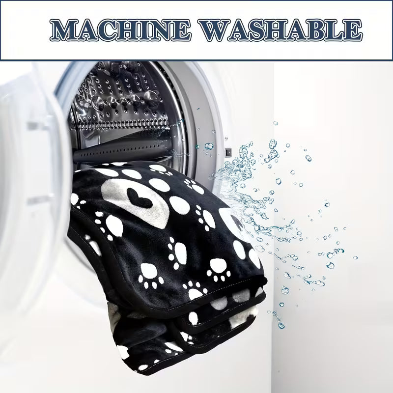 Cozy Paw Print Pet Blanket – Fluffy, Washable Comfort for Cats