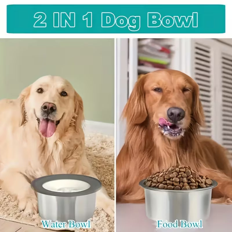 Anti-Spill Floating Stainless Steel Dog Water Bowl
