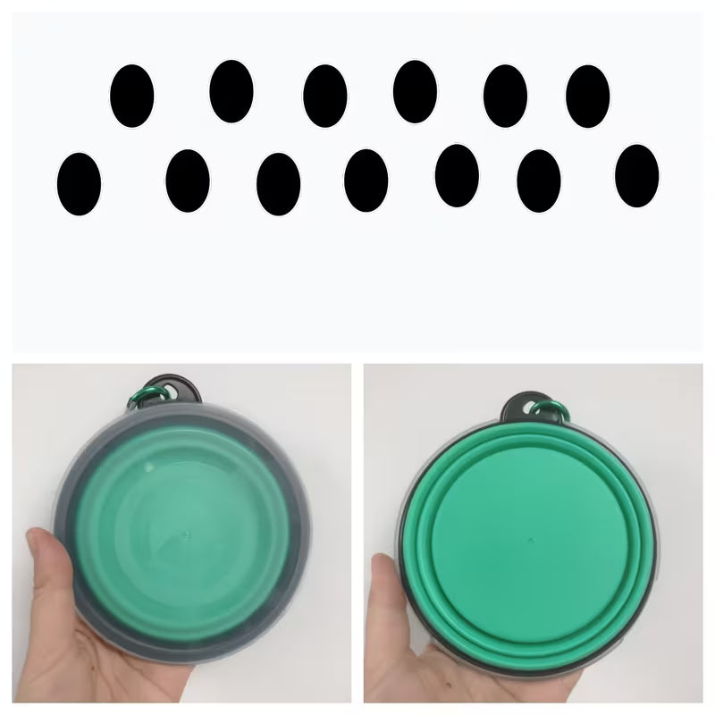 Portable Foldable Dog Bowl with Lid