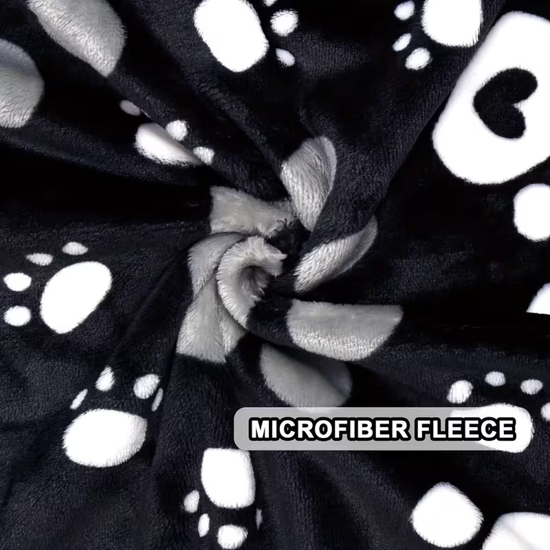 Cozy Paw Print Pet Blanket – Fluffy, Washable Comfort for Cats