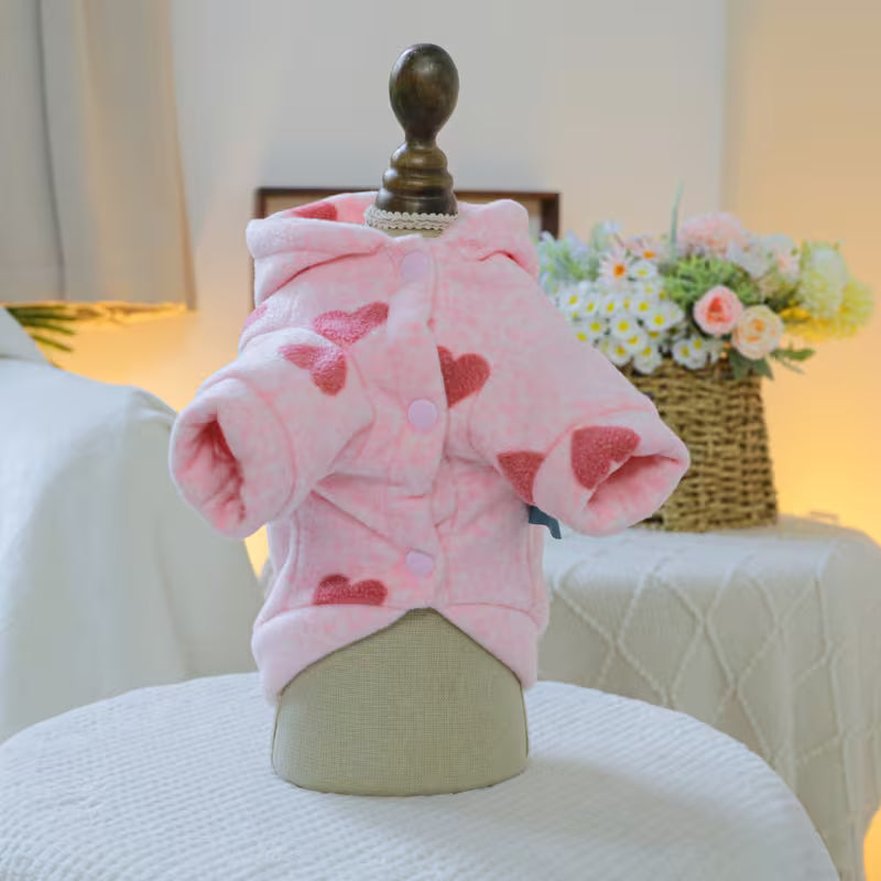 Cute Heart Hooded Sweatshirt for Cats