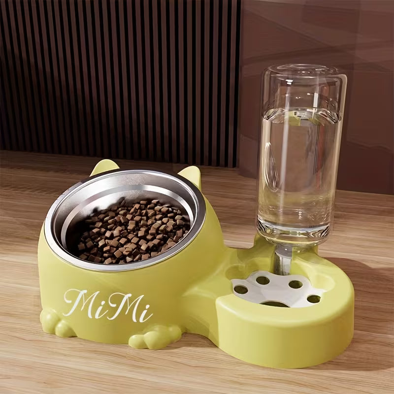 Anti-Spill Pet Bowl  &  Water Dispenser