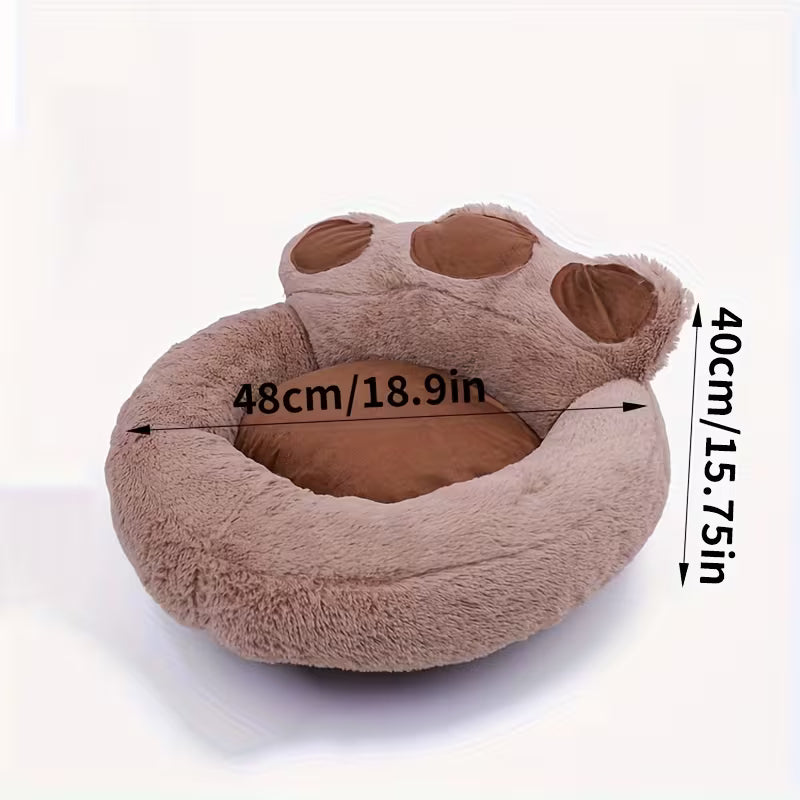 Cat Bed Set – Washable Thickened Bear Paw Bed with Blanket